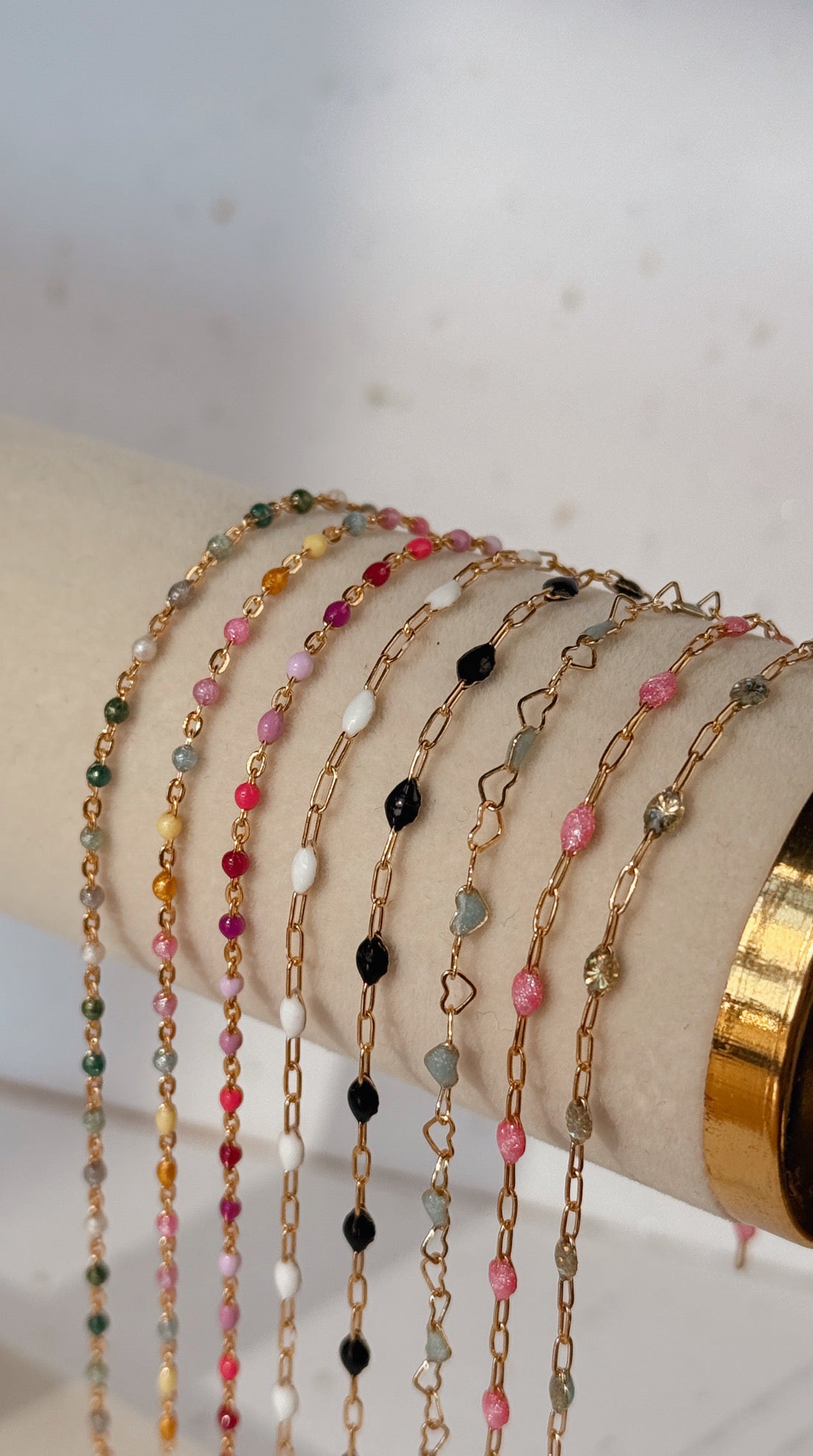 Opalite Enamel Chain - Quad Espresso Jewelry