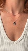 Birth Flower Disc Necklace