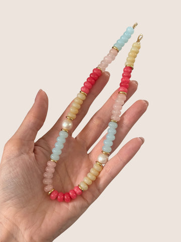 Pastel Rainbow Beaded Necklace