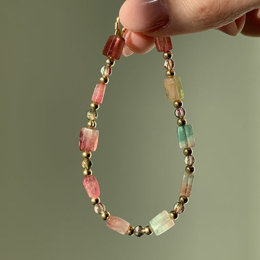 Elongated Tourmaline Beaded Bracelet