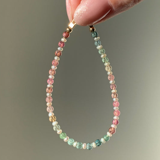 Mini Pearl & Tourmaline Bracelet