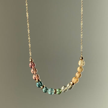 Tourmaline Bubble Beaded Necklace
