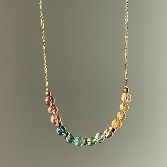 Tourmaline Bubble Beaded Necklace