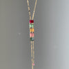 Tourmaline & Gold Lariat Necklace
