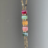 Tourmaline & Gold Lariat Necklace