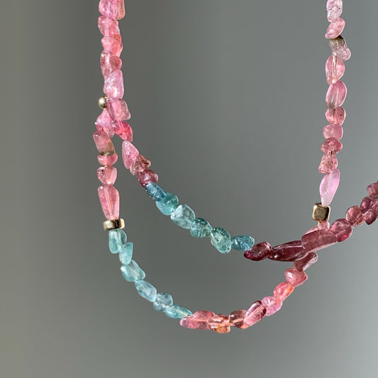 Tourmaline & Mixed Gold Necklace
