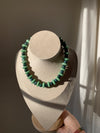 Deep Green Disc Beaded Necklace
