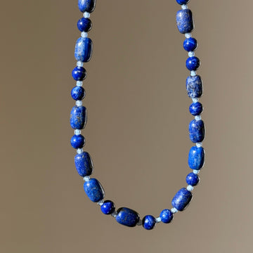 Deep Blue Beaded Necklace
