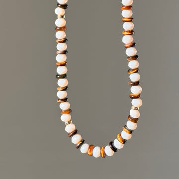 Toasted Marshmallow Beaded Necklace