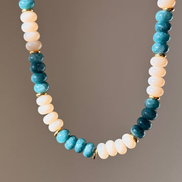 Denim & Cashmere Beaded Necklace