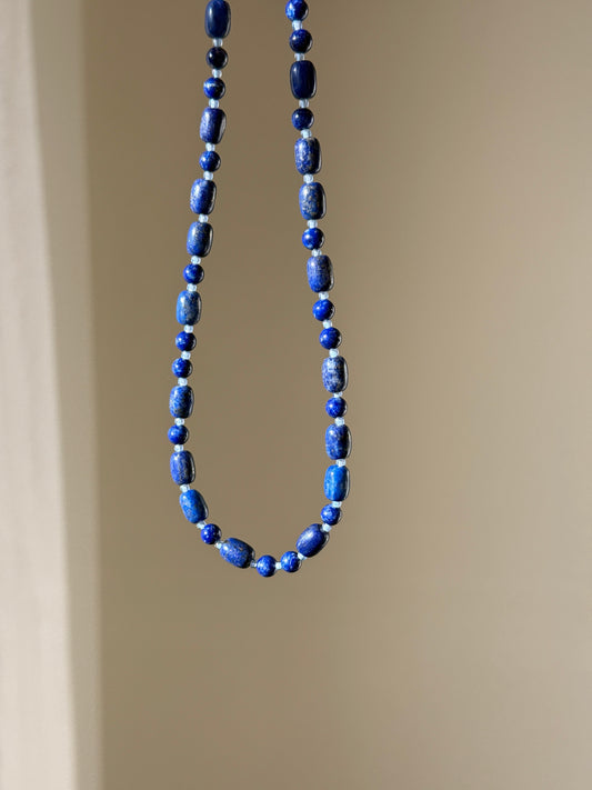 Deep Blue Beaded Necklace