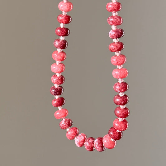 Red Wine Beaded Necklace