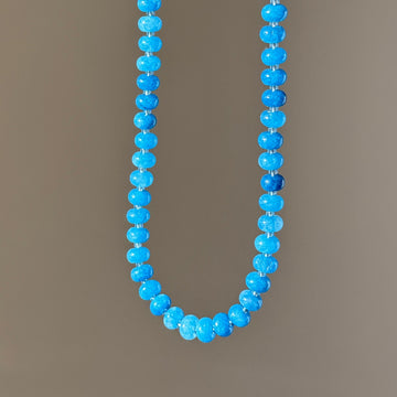 Blue Velvet Beaded Necklace