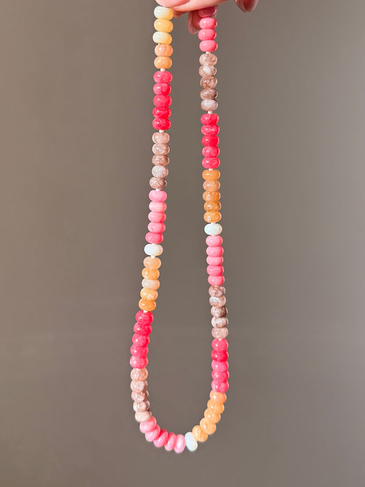 Pinks & Tans Beaded Necklace