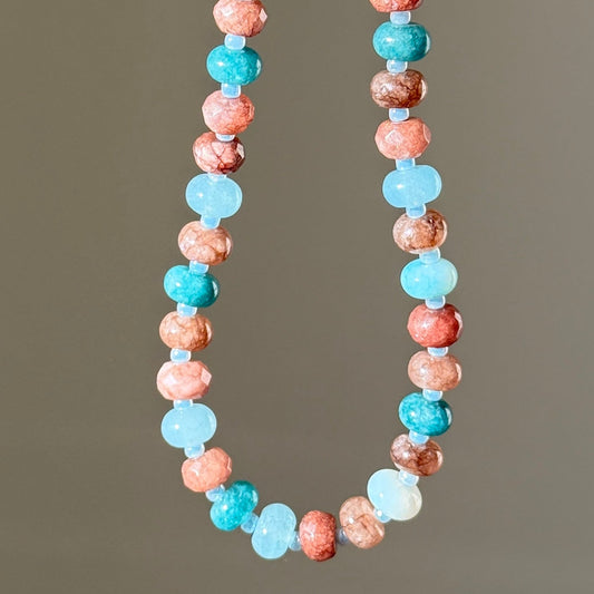 Cozy Blue Beaded Necklace