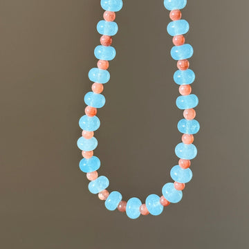 Blue & Chestnut Beaded Necklace