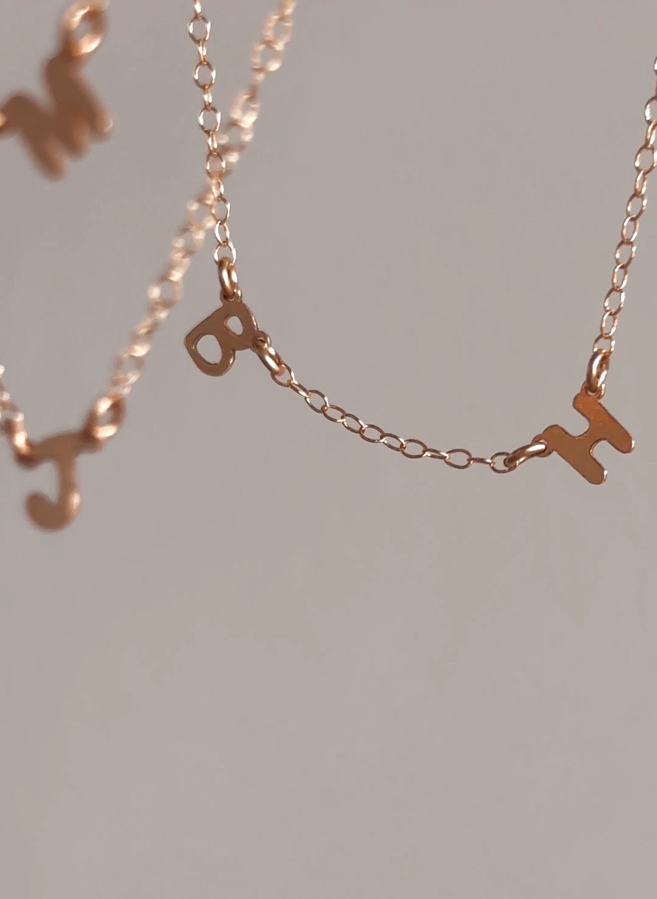 Vertical Initial Connector Charm Necklace
