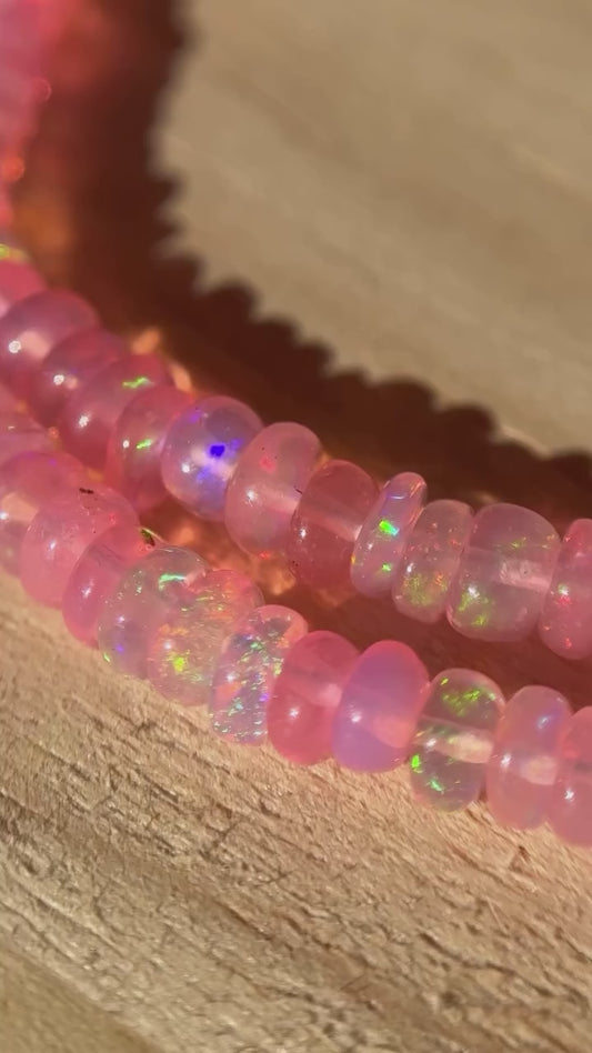 Pink Ethiopian Opal Necklace