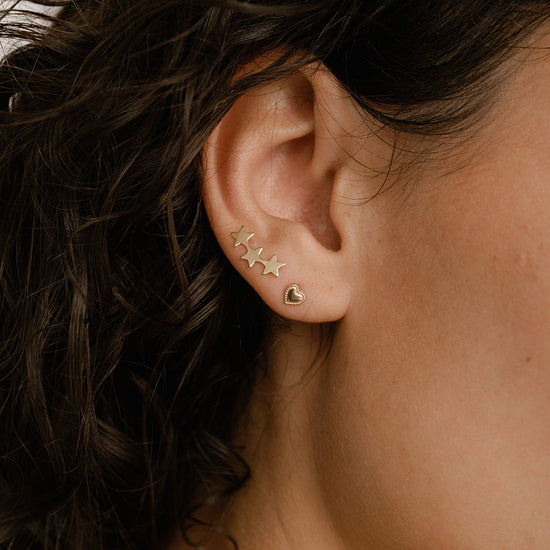 Three Star Climbers Studs - Quad Espresso Jewelry