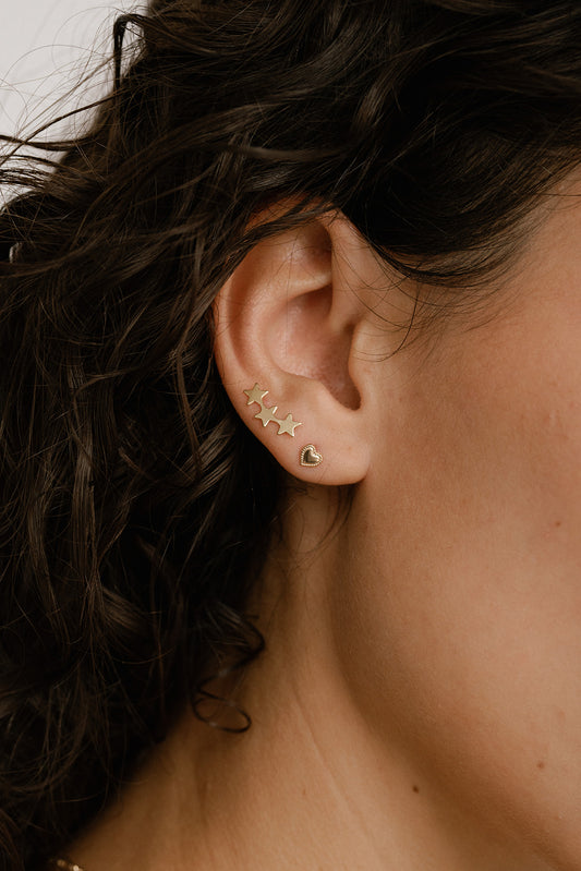 Three Star Climbers Studs - Quad Espresso Jewelry