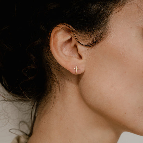 Cross Studs - Quad Espresso Jewelry