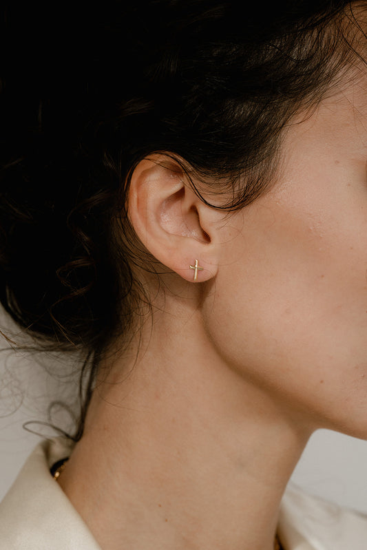 Cross Studs - Quad Espresso Jewelry