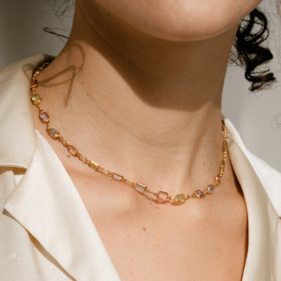 Pastel Stone Necklace - Quad Espresso Jewelry