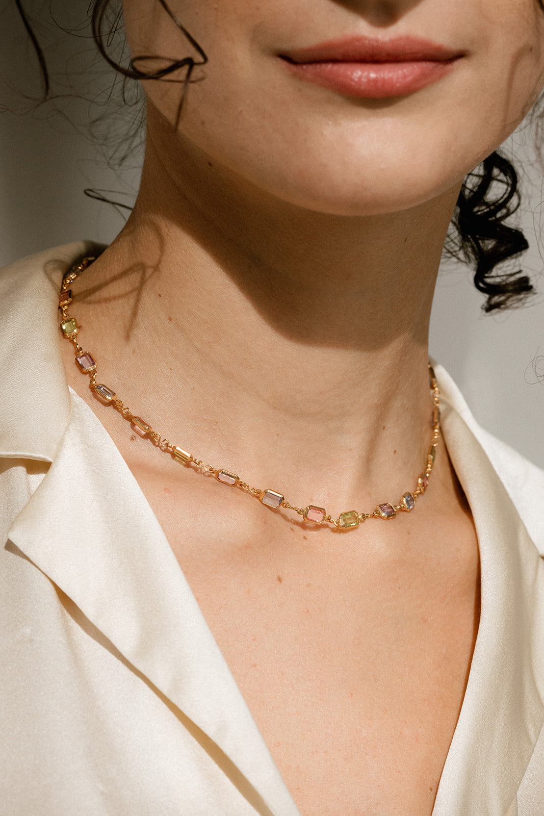 Pastel Stone Necklace - Quad Espresso Jewelry