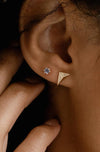 14k Solid Gold Edgy Triangles - Quad Espresso Jewelry