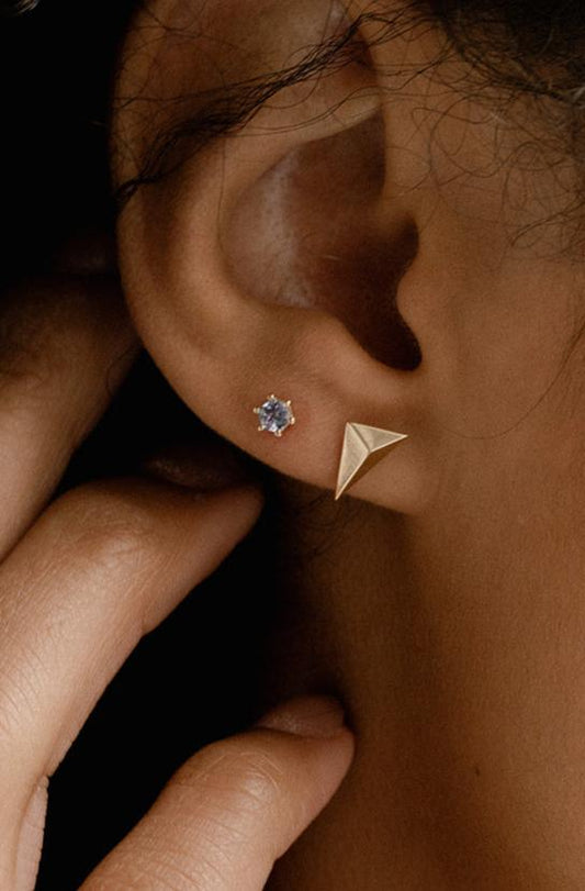 14k Solid Gold Edgy Triangles - Quad Espresso Jewelry