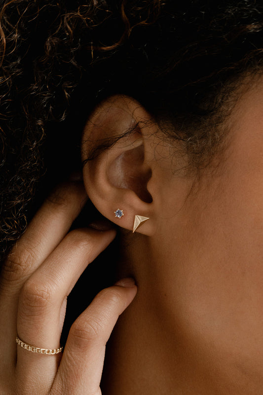 14k Solid Gold Tanzanite Studs