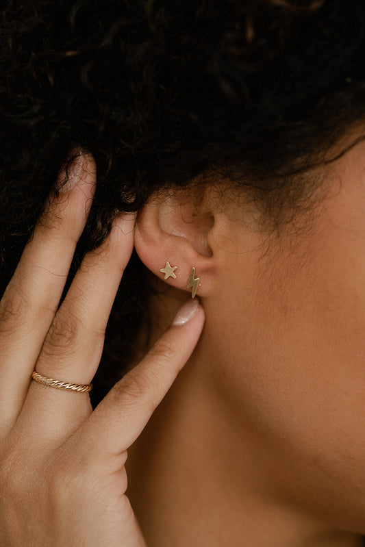 Lightning Studs - Quad Espresso Jewelry