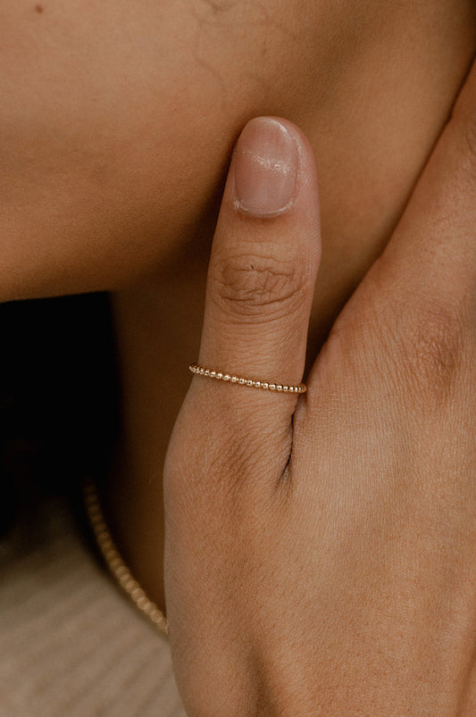 Beaded Stacking Ring - Quad Espresso Jewelry