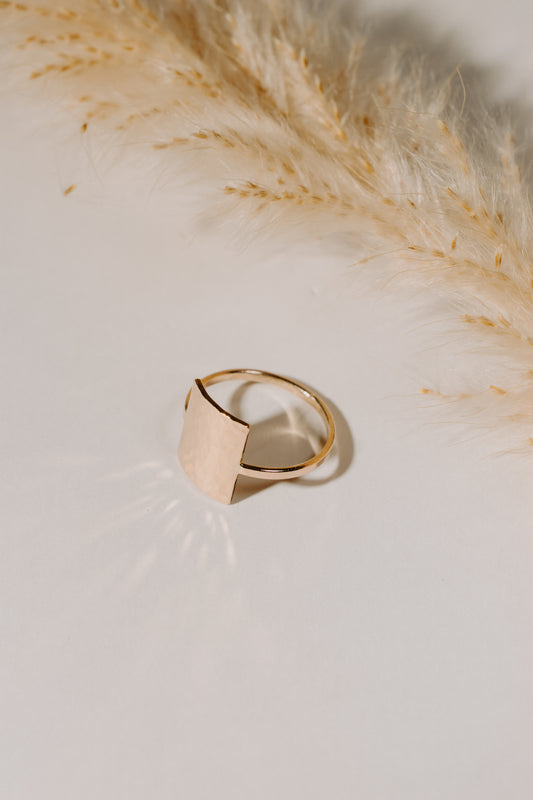 Hammered Rectangle Ring