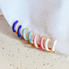 Tiny Enamel Hoops - Quad Espresso Jewelry