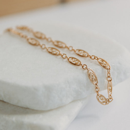 14k Solid Gold Vintage Bracelet