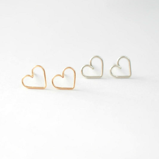 Heart Stud Earrings - Quad Espresso Jewelry