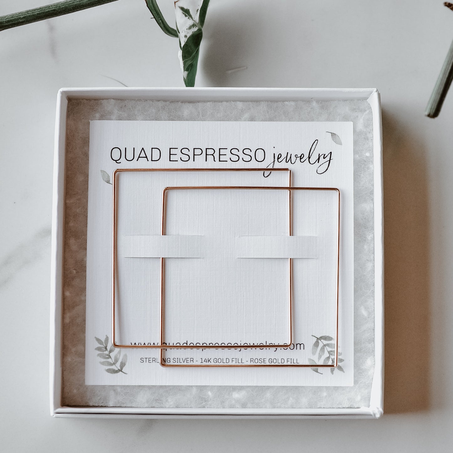 Large Square Sliders - Quad Espresso Jewelry