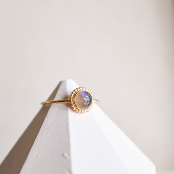 HALO Ring - Labradorite - Quad Espresso Jewelry