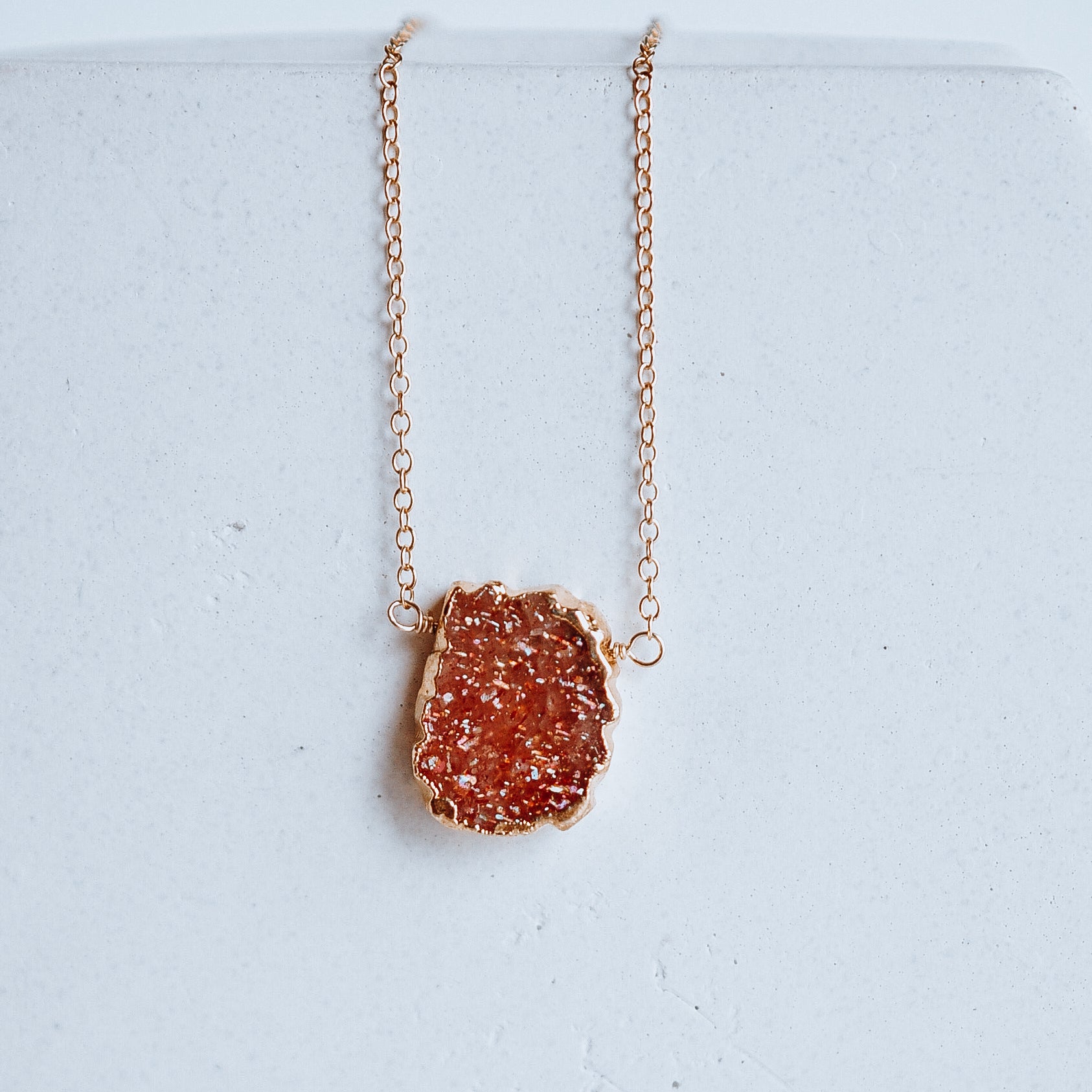 Raw Stone Necklace - Quad Espresso Jewelry