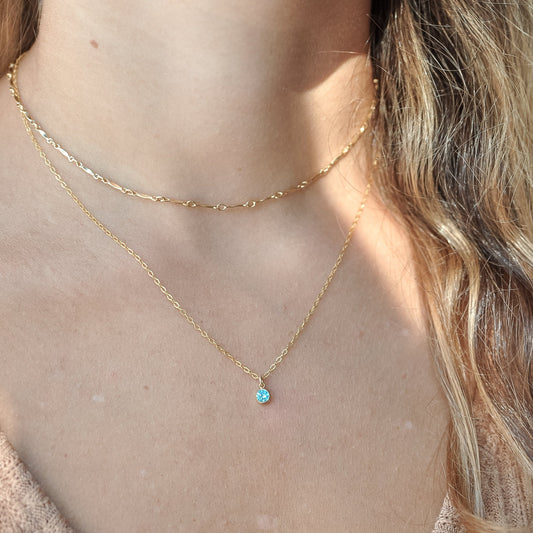 Birthstone Charm Necklace - Quad Espresso Jewelry