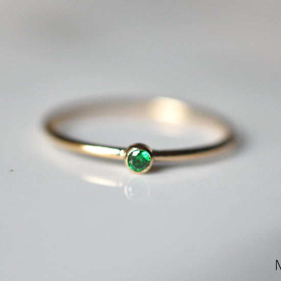 Two Birthstones Ring Stack - Quad Espresso Jewelry