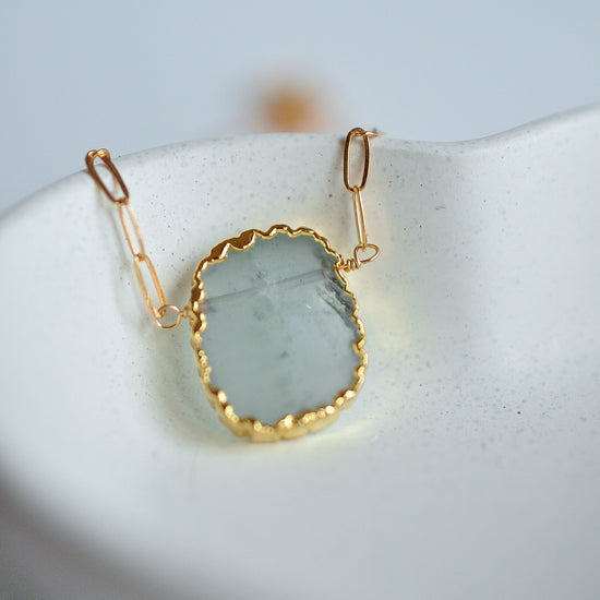 Raw Stone Necklace - Quad Espresso Jewelry
