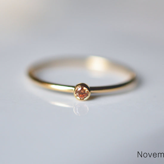 Two Birthstones Ring Stack - Quad Espresso Jewelry