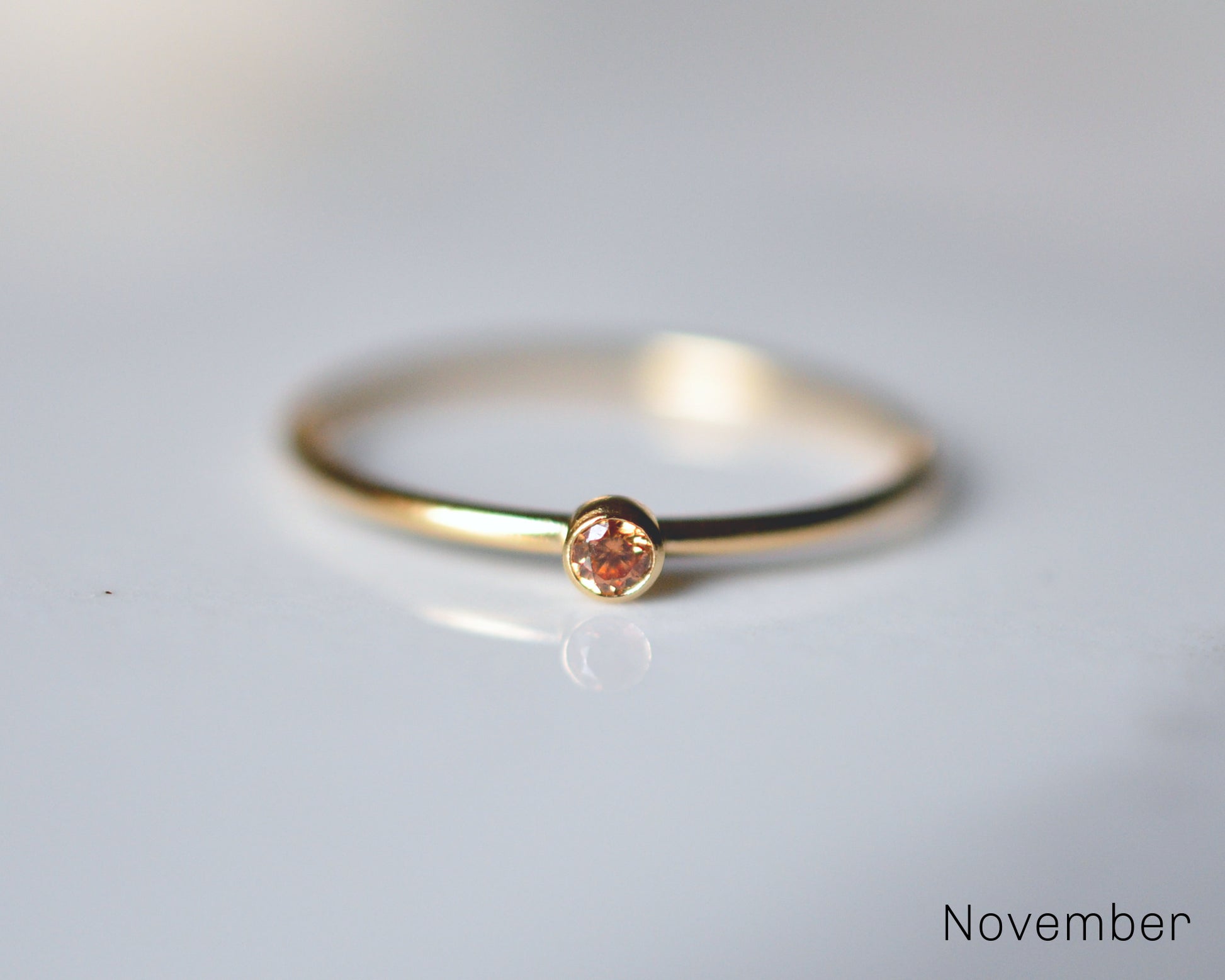Two Birthstones Ring Stack - Quad Espresso Jewelry