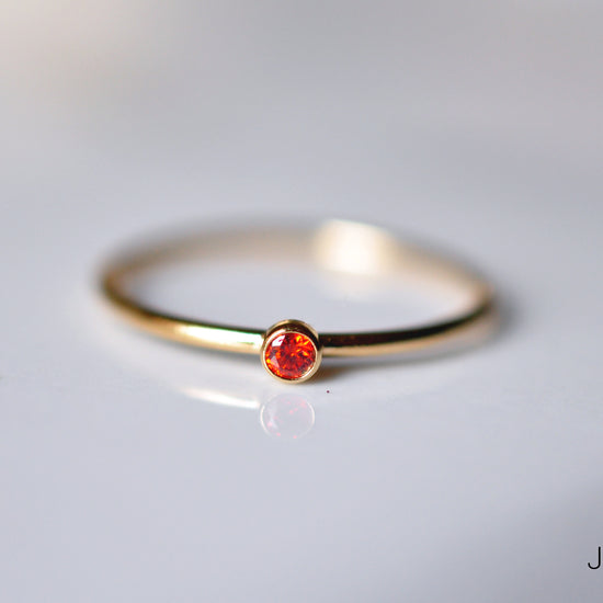 Two Birthstones Ring Stack - Quad Espresso Jewelry