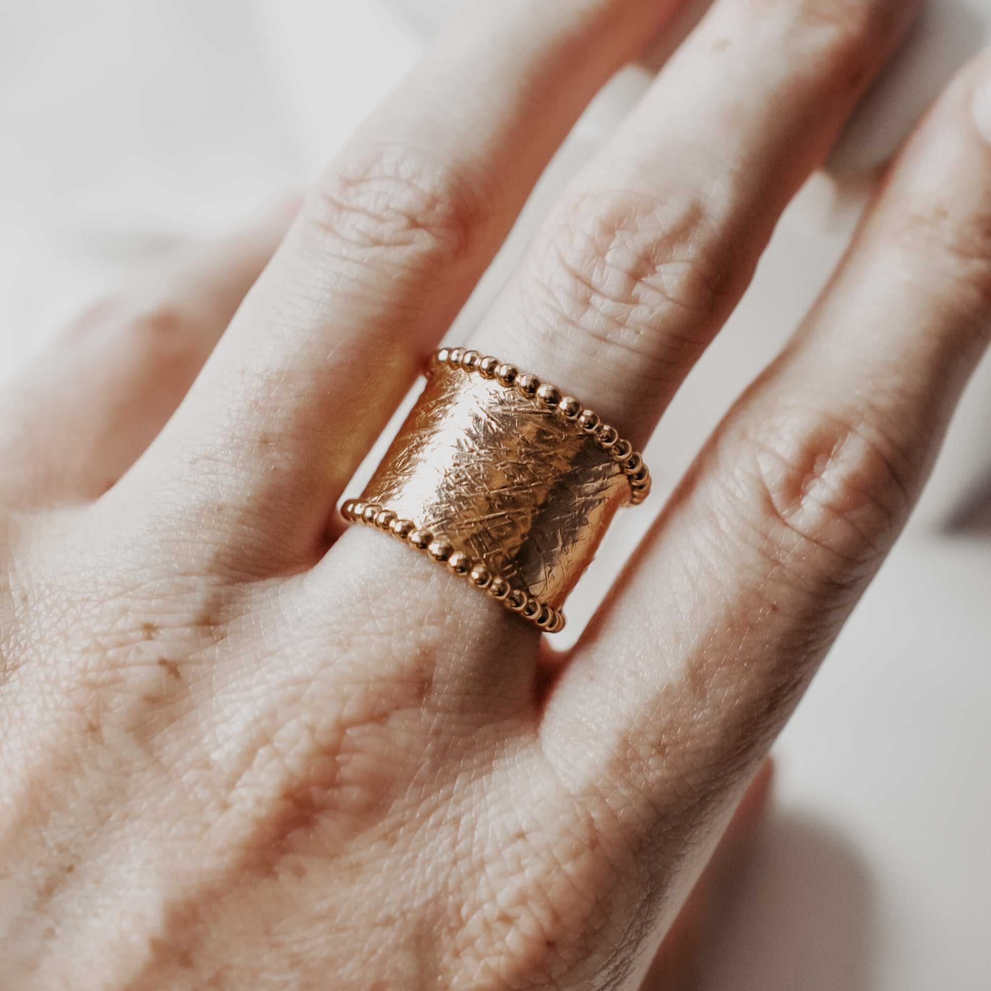 Gold Statement Band - Quad Espresso Jewelry