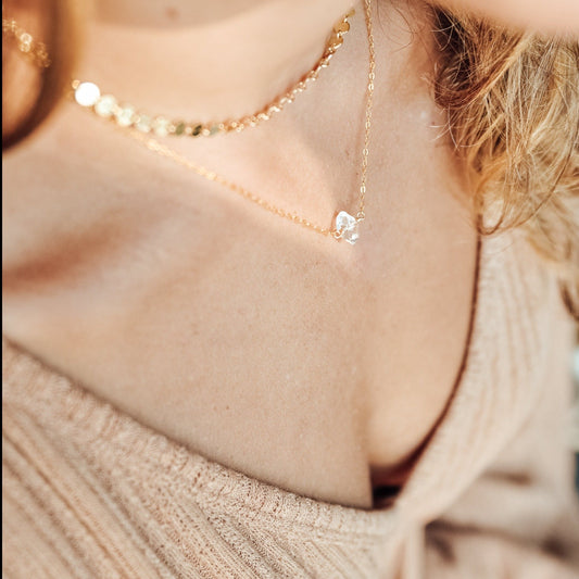 Herkimer Diamond Necklace - Quad Espresso Jewelry