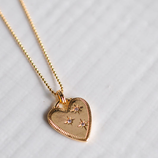 Heart Charm Necklace - Quad Espresso Jewelry