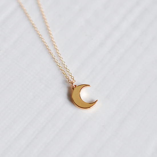 Simple Moon Charm Necklace - Quad Espresso Jewelry